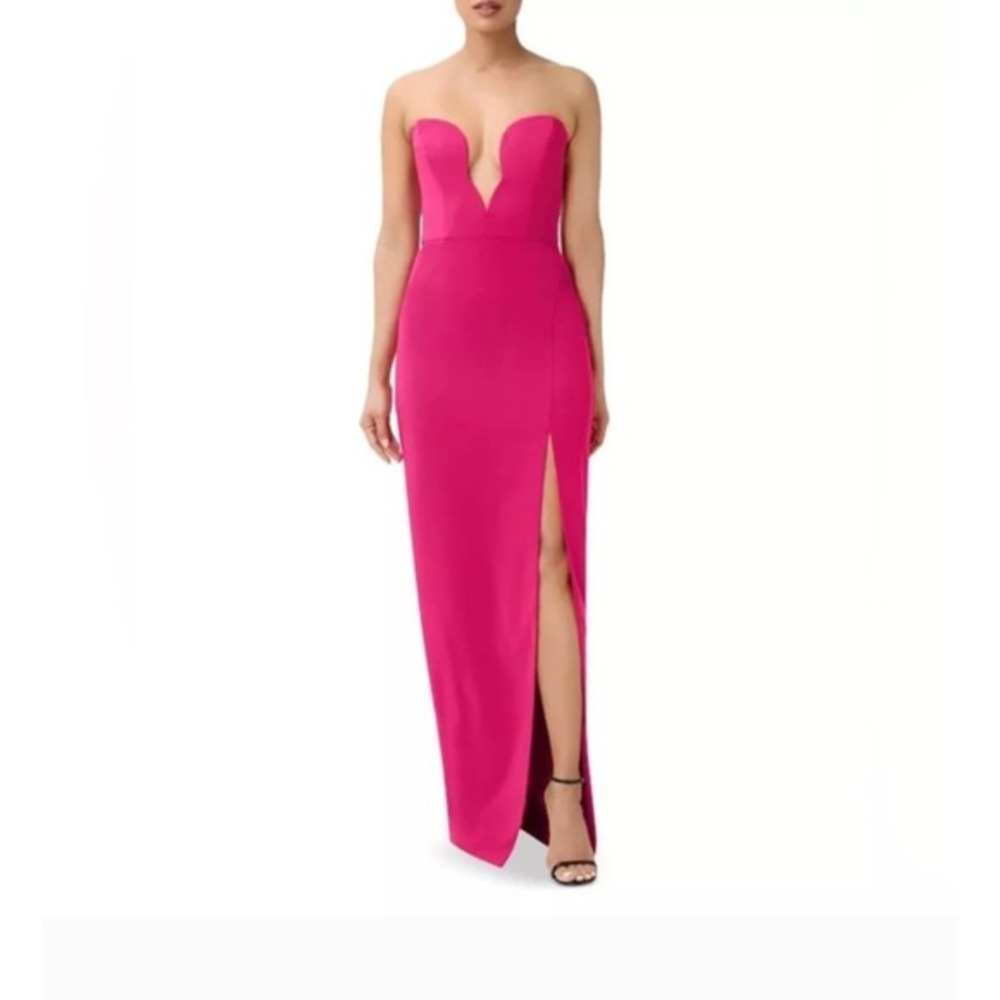 Aidan Mattox Sweetheart Crepe Gown - Color:Lipstick NEW Size‎ 6 (5169)